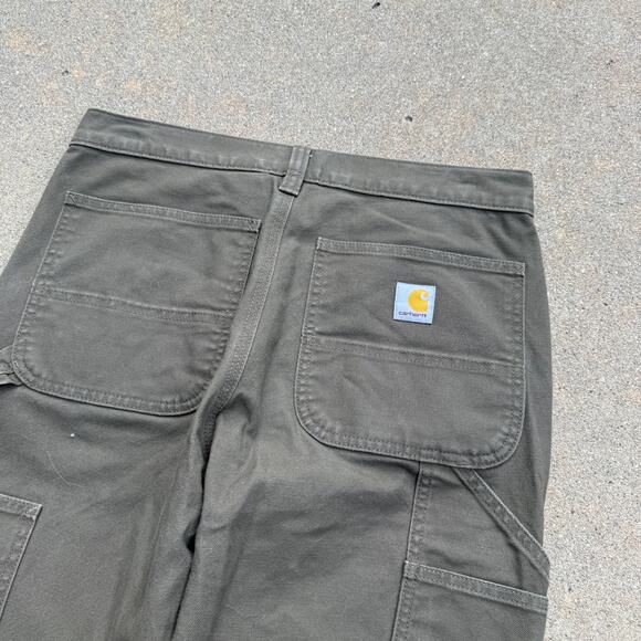 Men's Carhartt Rugged Flex Duck Canvas Utility Brown Work Cargo Pants Sz 31 x 32 - Picture 2 of 7